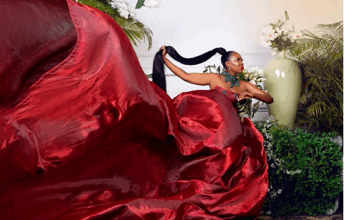 Sarah-Diouf-in-Red-Gown-Fashion-Photo