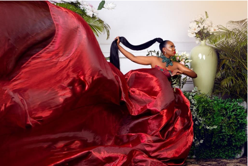 Sarah-Diouf-in-Red-Gown-Fashion-Photo